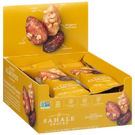 Sahale Snacks Sahale Glazed Honey Almonds Mix 1.5 oz., PK108 4899600010